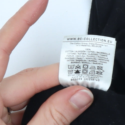 B&C Collection Men's Black L Graphic Cotton Crew Neck T-Shirt