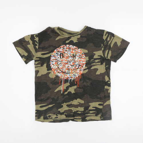 Next Boys Green Camouflage Graphic Print T-Shirt 6-7 Years