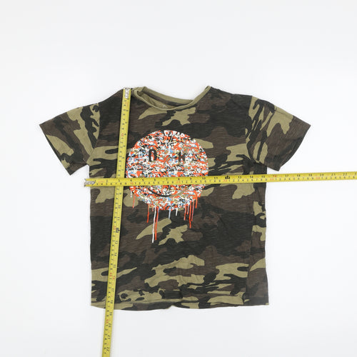Next Boys Green Camouflage Graphic Print T-Shirt 6-7 Years