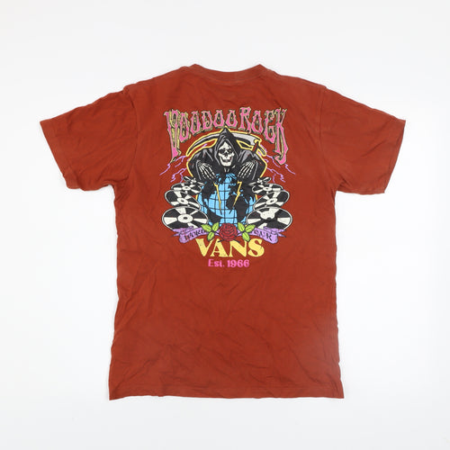 Vans Men’s Rust Red Classic Fit Graphic Rock T-Shirt Small