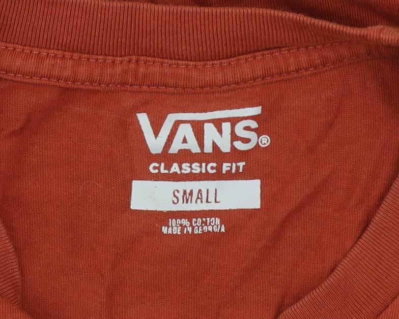 Vans Men’s Rust Red Classic Fit Graphic Rock T-Shirt Small