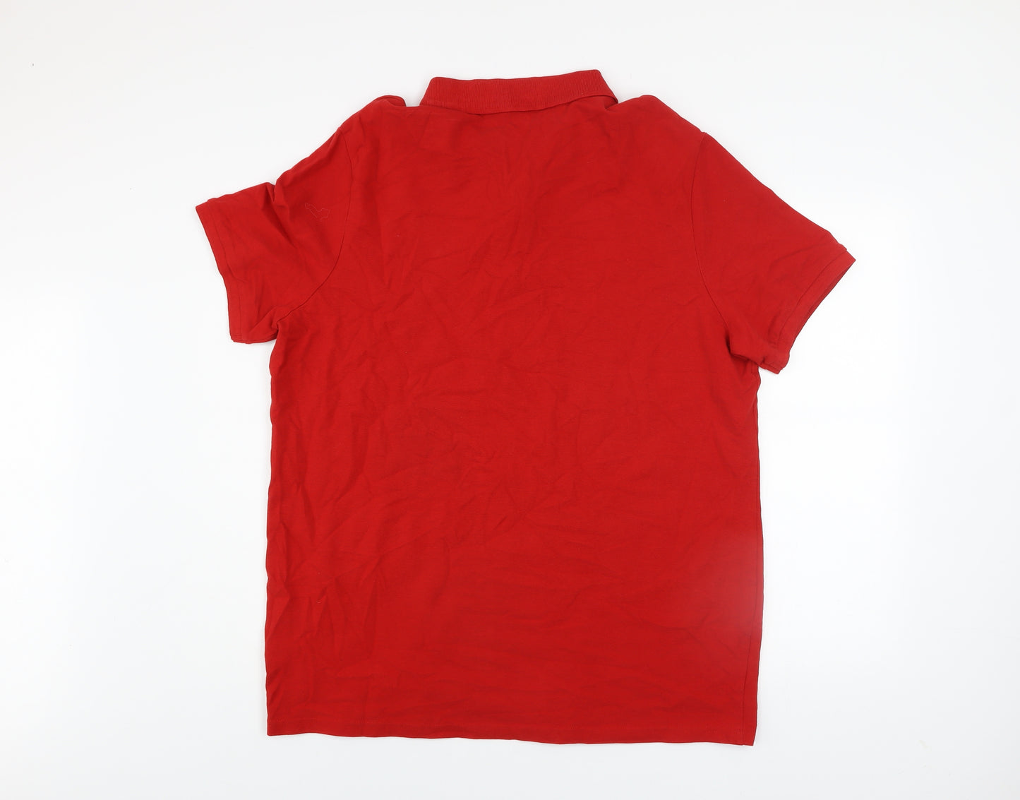 Jacamo Men's Red Cotton Collared Zip Polo Shirt XL