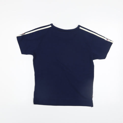 Lonsdale Boys Navy Blue Short Sleeve Logo T-Shirt Age 14 Polyester Cotton Blend