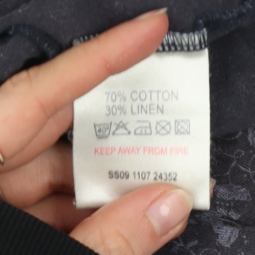 White Stuff Women's Grey Floral Wrap Blouse Size 14