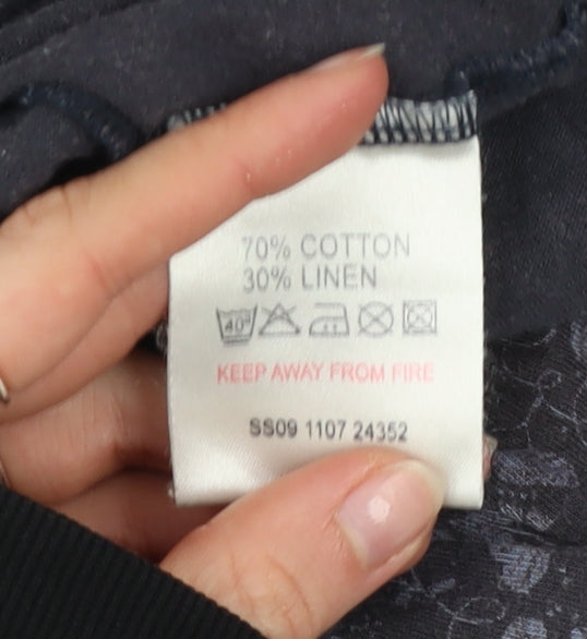 White Stuff Women's Grey Floral Wrap Blouse Size 14