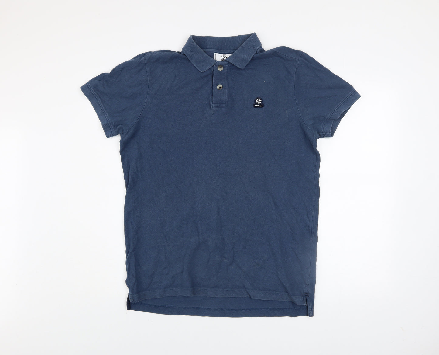 TOG24 Men's Blue Cotton Polo Shirt Size M Classic Fit