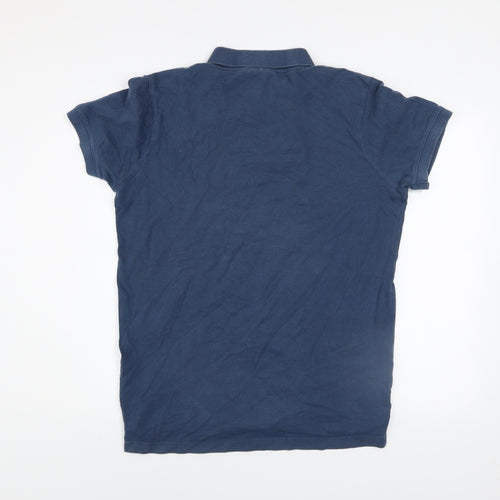 TOG24 Men's Blue Cotton Polo Shirt Size M Classic Fit