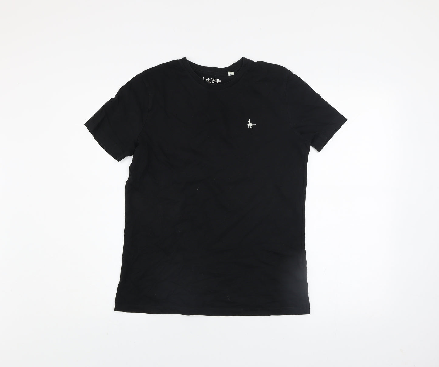 Jack Wills Boys Black Logo Crew Neck Short Sleeve Cotton T-Shirt 14-15 Years