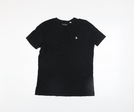 Jack Wills Boys Black Logo Crew Neck Short Sleeve Cotton T-Shirt 14-15 Years