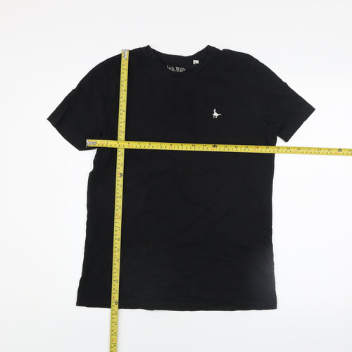 Jack Wills Boys Black Logo Crew Neck Short Sleeve Cotton T-Shirt 14-15 Years