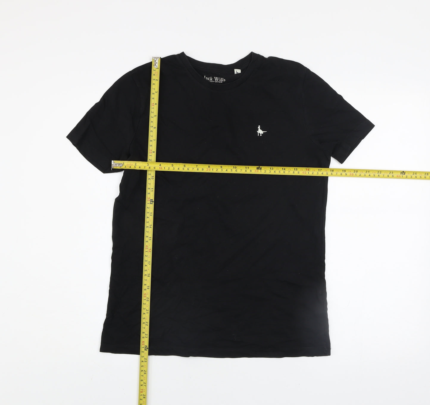 Jack Wills Boys Black Logo Crew Neck Short Sleeve Cotton T-Shirt 14-15 Years