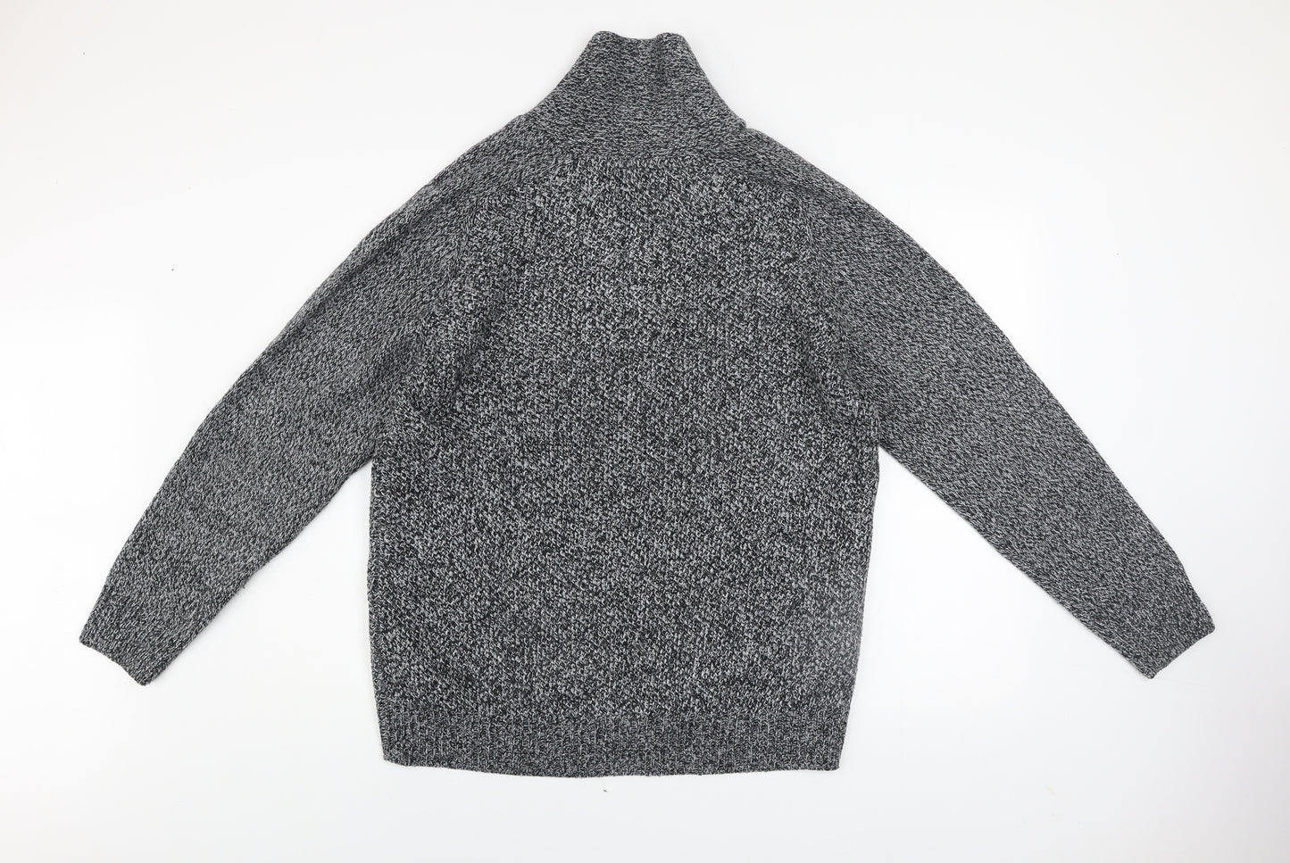 Next Men’s Grey Chunky Knit High Neck Button Jumper XL