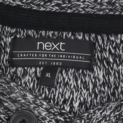 Next Men’s Grey Chunky Knit High Neck Button Jumper XL