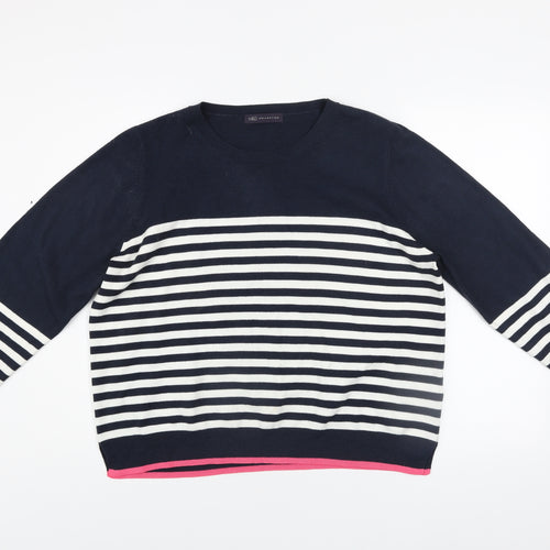 Marks and Spencer Women’s Blue Striped Crew Neck Jumper Size 20