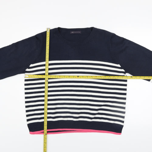 Marks and Spencer Women’s Blue Striped Crew Neck Jumper Size 20