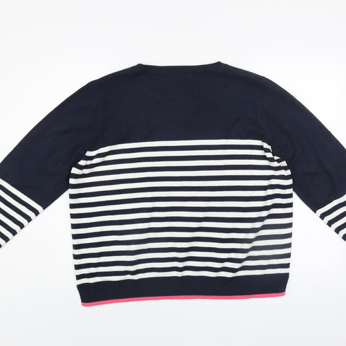 Marks and Spencer Women’s Blue Striped Crew Neck Jumper Size 20
