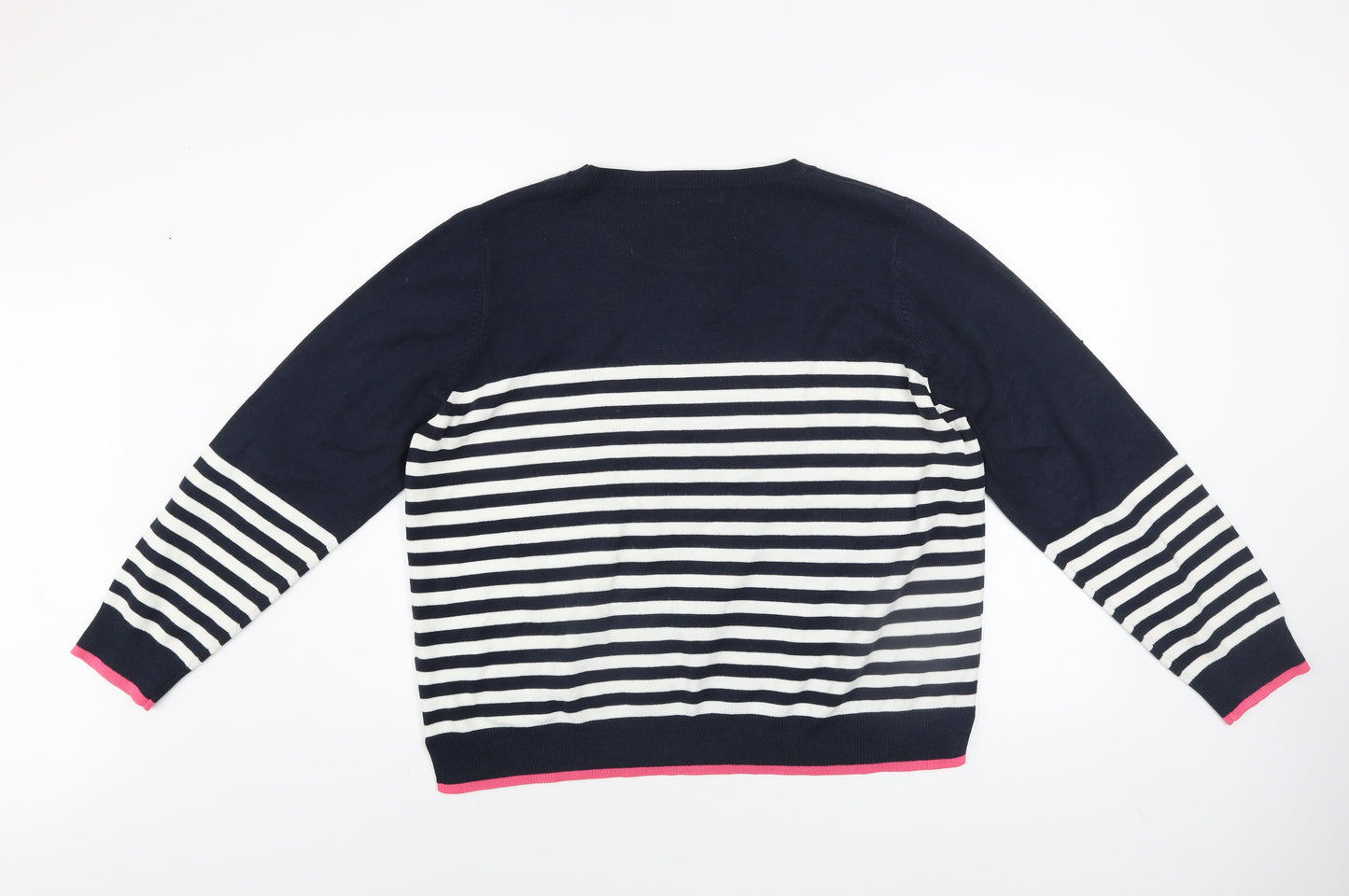 Marks and Spencer Women’s Blue Striped Crew Neck Jumper Size 20