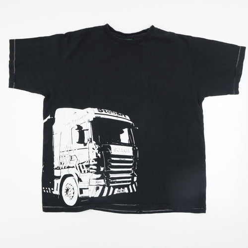 Eddie Stobart Men's Black XL Cotton Graphic Transportation T-Shirt