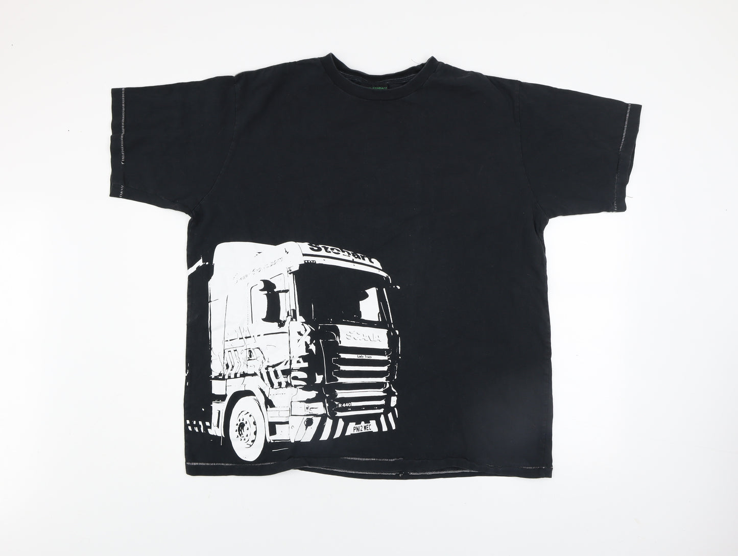 Eddie Stobart Men's Black XL Cotton Graphic Transportation T-Shirt