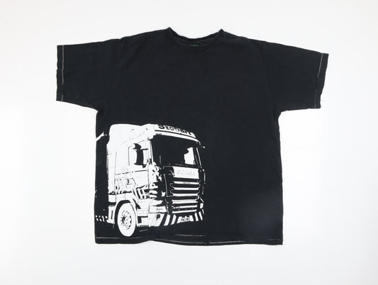 Eddie Stobart Men's Black XL Cotton Graphic Transportation T-Shirt