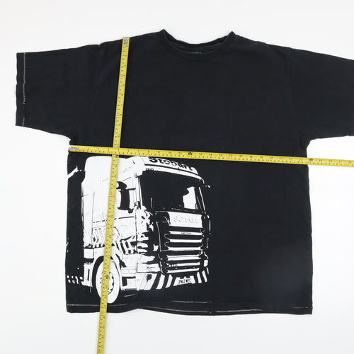 Eddie Stobart Men's Black XL Cotton Graphic Transportation T-Shirt