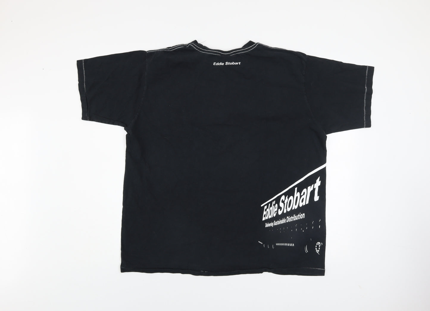 Eddie Stobart Men's Black XL Cotton Graphic Transportation T-Shirt