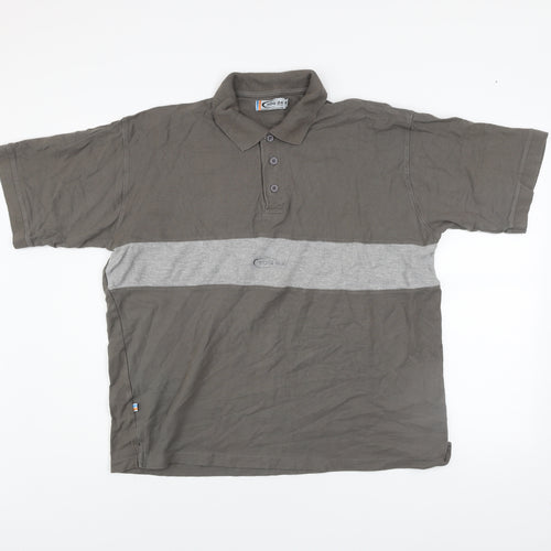 TOG24 Men's Grey XL Colourblock Cotton Polo Shirt
