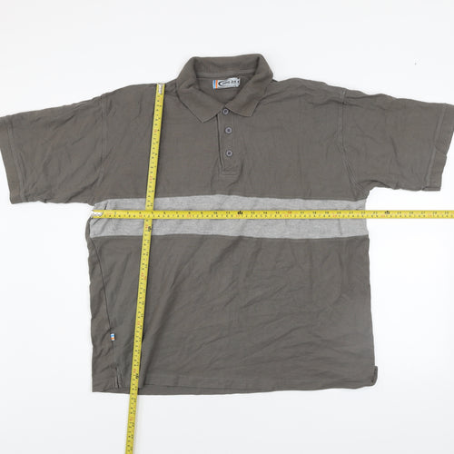 TOG24 Men's Grey XL Colourblock Cotton Polo Shirt