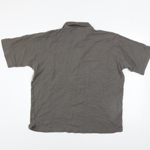 TOG24 Men's Grey XL Colourblock Cotton Polo Shirt