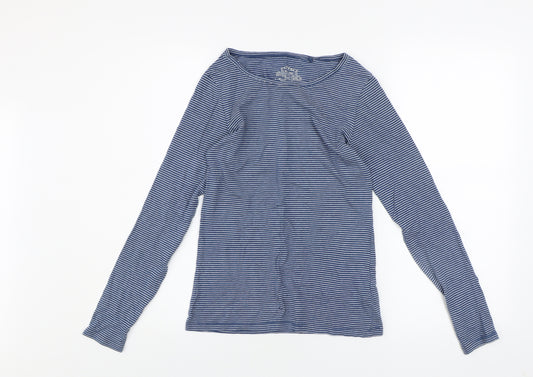 FatFace Women’s Blue Striped Long Sleeve Cotton Modal Top Size 6