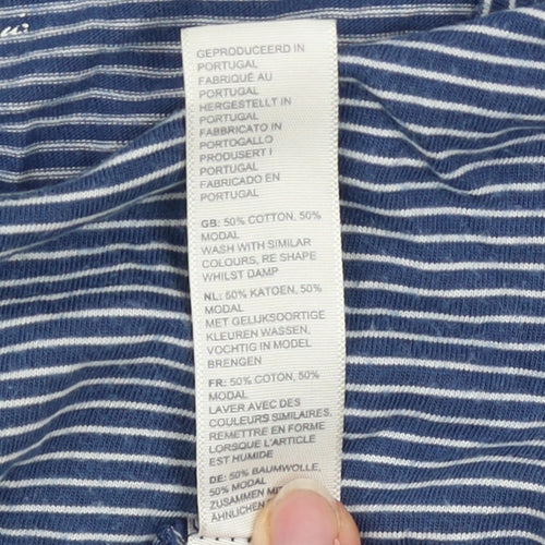 FatFace Women’s Blue Striped Long Sleeve Cotton Modal Top Size 6