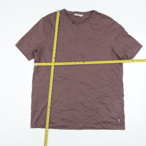 Marks and Spencer Autograph Men's Brown XL Cotton Crew Neck T-Shirt