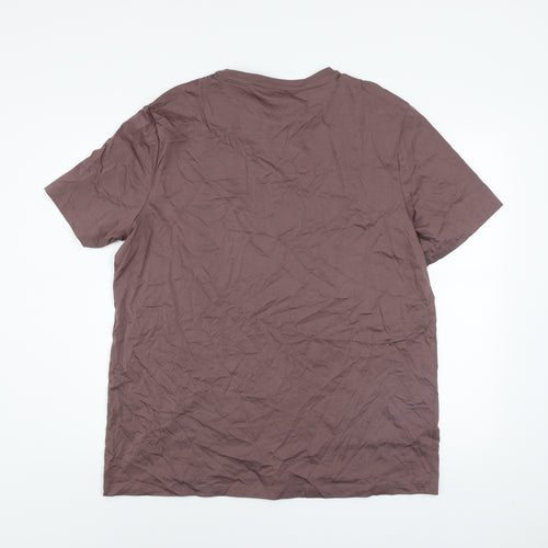 Marks and Spencer Autograph Men's Brown XL Cotton Crew Neck T-Shirt