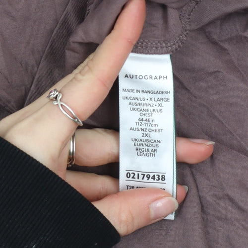 Marks and Spencer Autograph Men's Brown XL Cotton Crew Neck T-Shirt