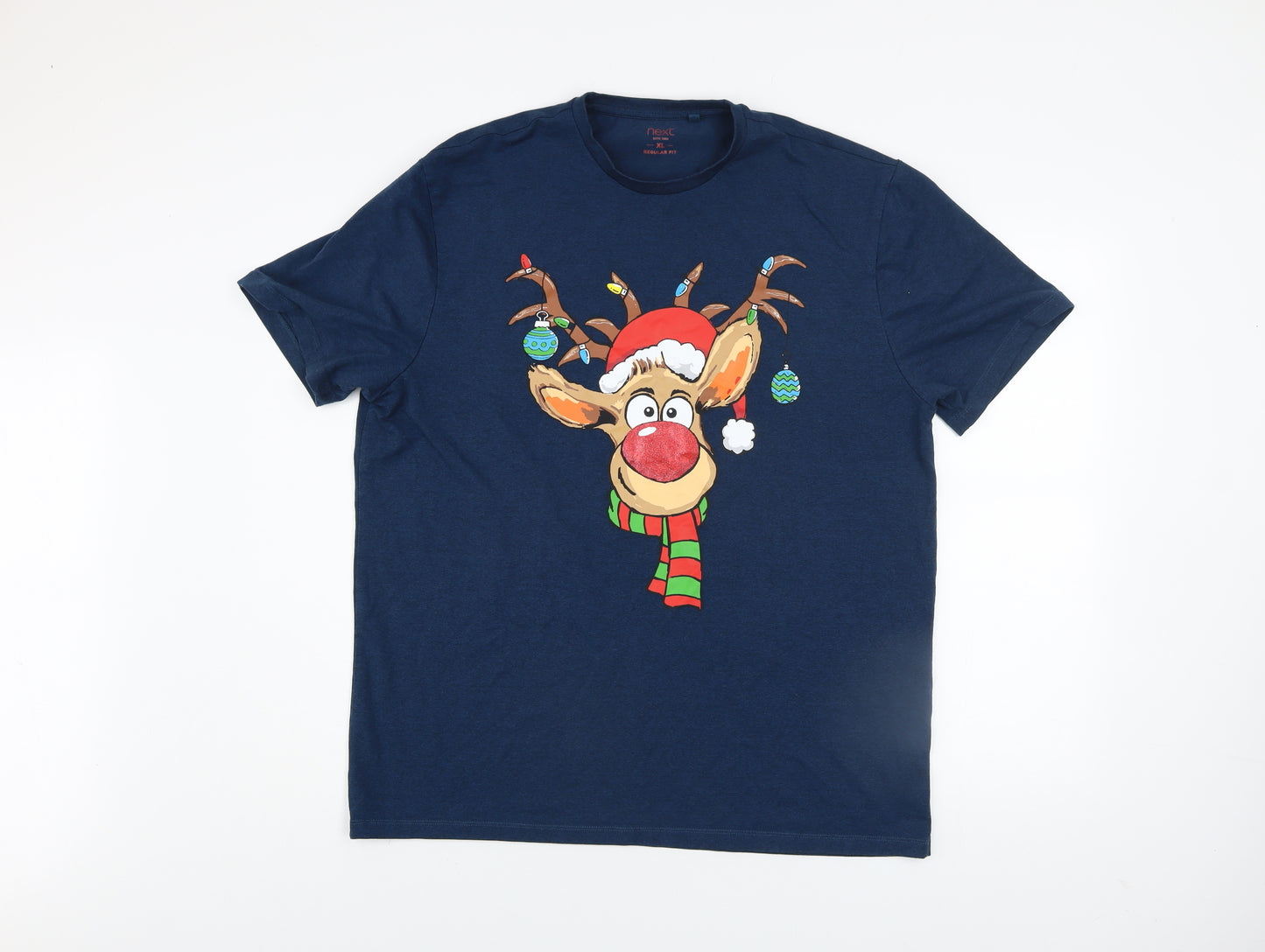 Next Men’s Blue Christmas Reindeer Graphic T-Shirt XL