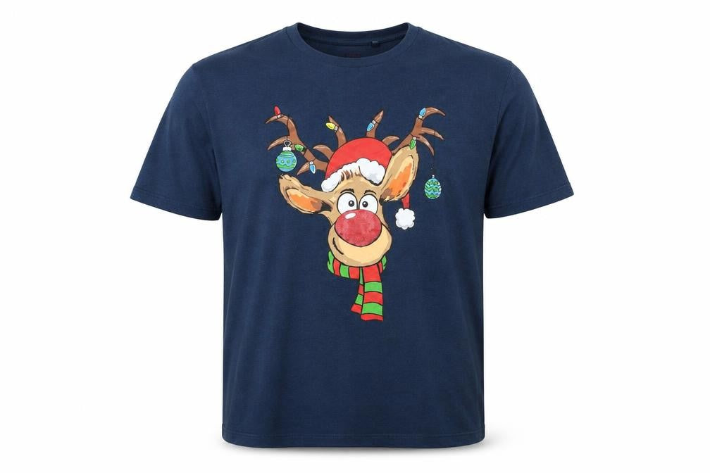 Next Men’s Blue Christmas Reindeer Graphic T-Shirt XL