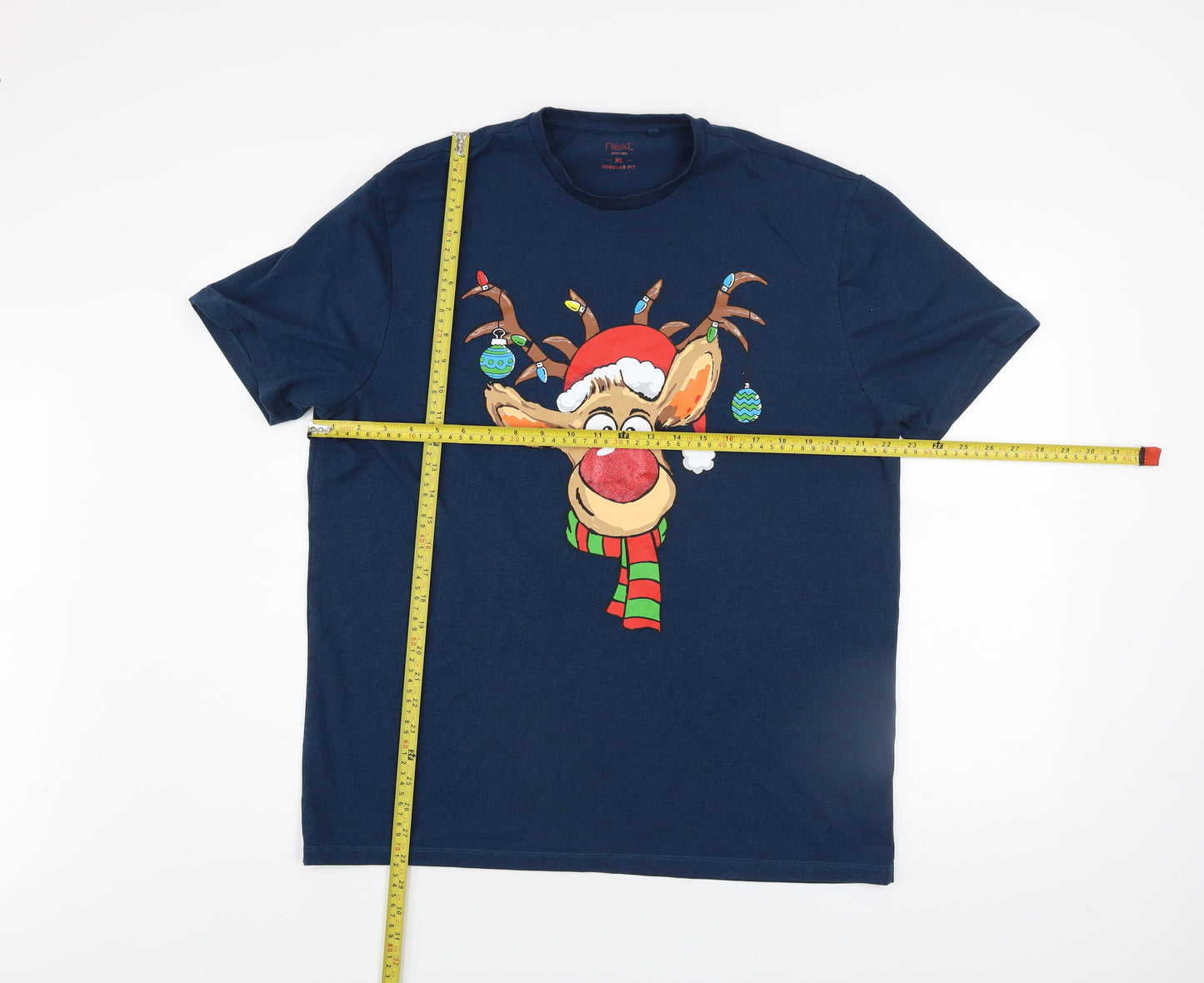 Next Men’s Blue Christmas Reindeer Graphic T-Shirt XL