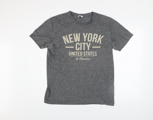 Next Men's Grey New York City Graphic Short Sleeve T-Shirt Size L