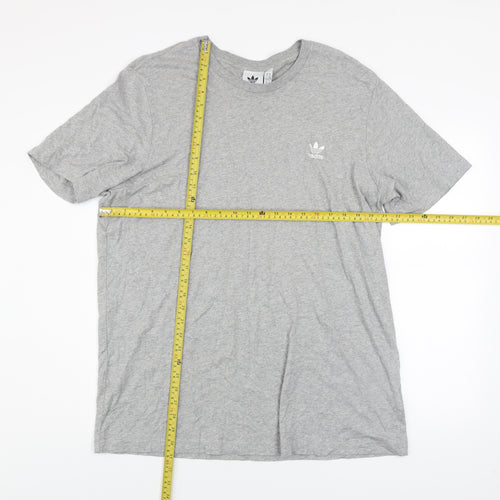 Adidas Men's Grey XL Crew Neck Cotton Short Sleeve T-Shirt