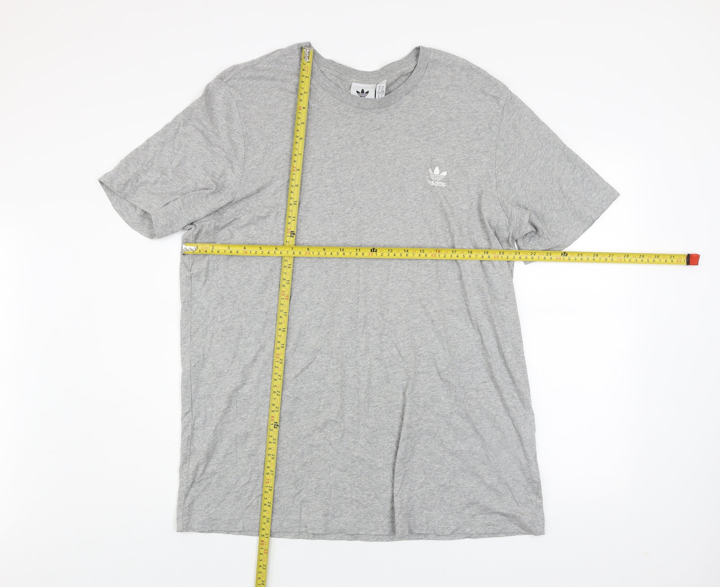 Adidas Men's Grey XL Crew Neck Cotton Short Sleeve T-Shirt