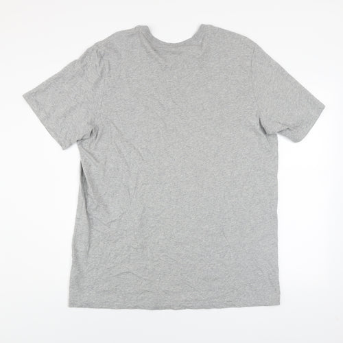 Adidas Men's Grey XL Crew Neck Cotton Short Sleeve T-Shirt