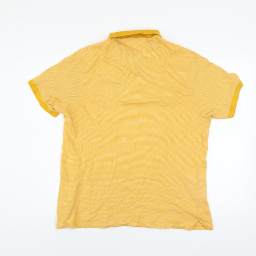 Pierre Cardin Men’s Yellow Striped Cotton Polo Shirt L