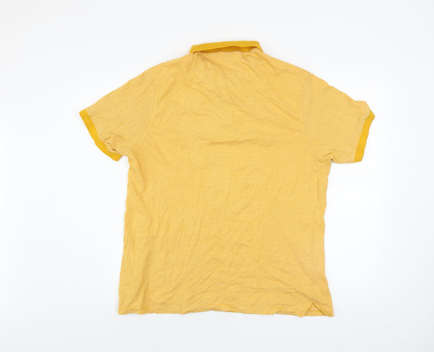 Pierre Cardin Men’s Yellow Striped Cotton Polo Shirt L