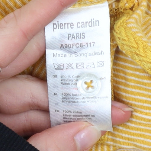 Pierre Cardin Men’s Yellow Striped Cotton Polo Shirt L