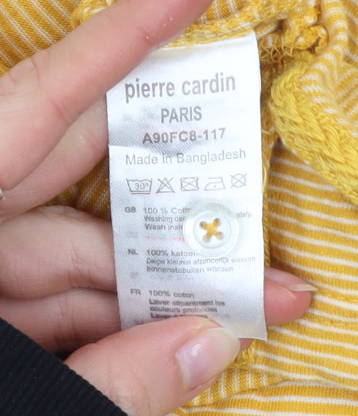 Pierre Cardin Men’s Yellow Striped Cotton Polo Shirt L