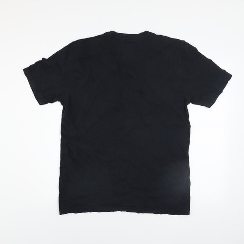 Nike Men's Black R.T. Swoosh Logo Regular Fit Cotton T-Shirt L