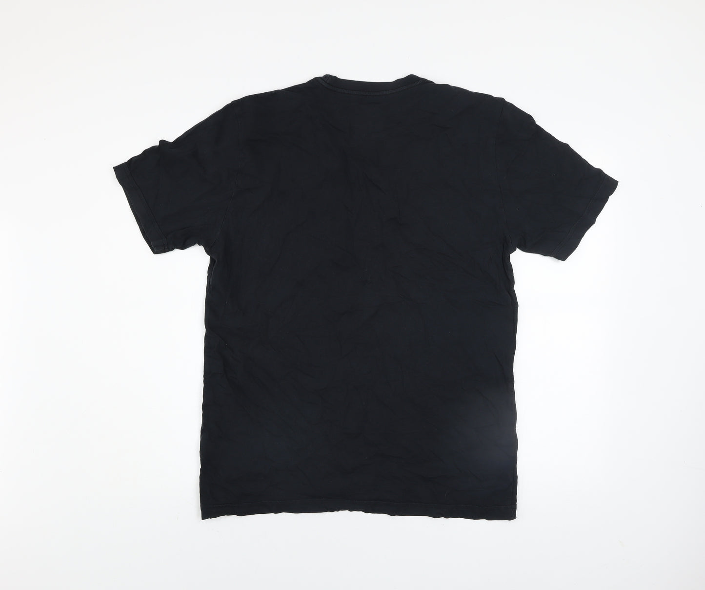 Nike Men's Black R.T. Swoosh Logo Regular Fit Cotton T-Shirt L