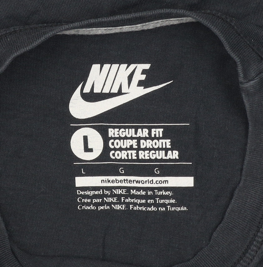 Nike Men's Black R.T. Swoosh Logo Regular Fit Cotton T-Shirt L