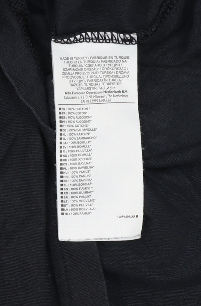 Nike Men's Black R.T. Swoosh Logo Regular Fit Cotton T-Shirt L