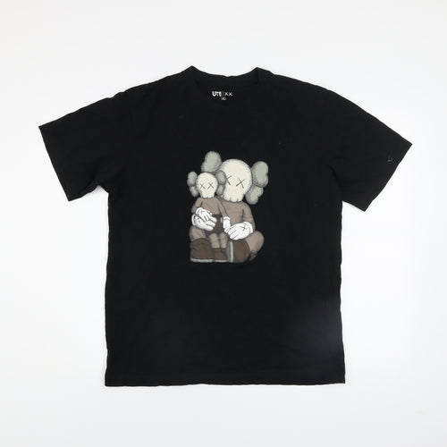 Uniqlo Men Black Graphic UT XX Cotton Crew Neck Short Sleeve T-Shirt M